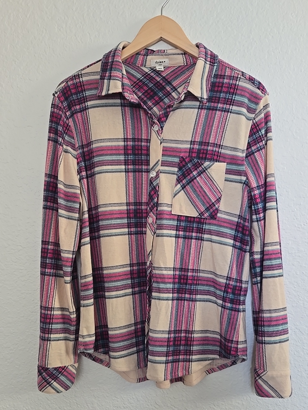 dylan Pink and Cream Plaid Cotton Button-Down Shirt for Men
